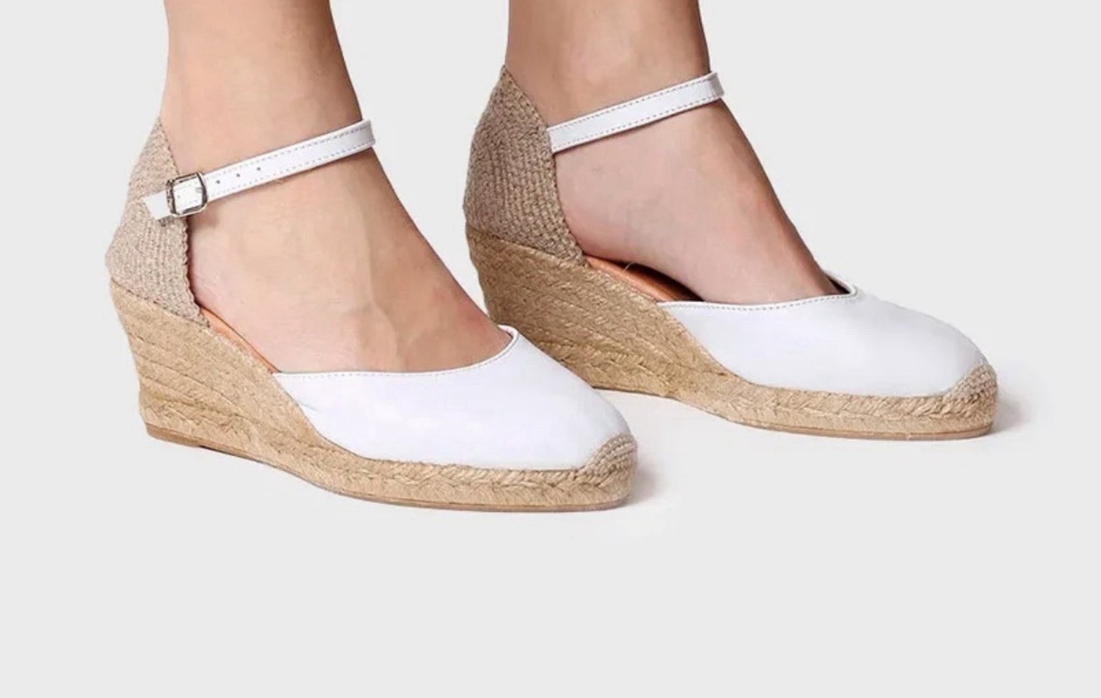 Tonight Pons Closed Leather Espadrilles Women - Costa-5 White Sz Eu 37 Spain New